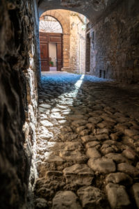 Alley in Spello, province of Perugia, Umbria, Italy Alley in Spello, province of Perugia, Umbria, Italy